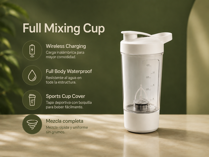 Shaker Eléctrico Portátil 450ml — Recargable USB