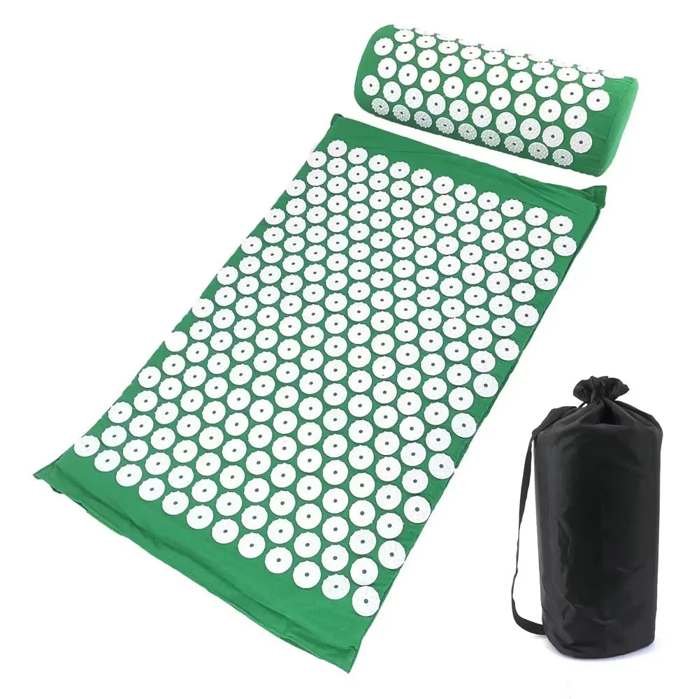 Set de acupresión color verde con bolsa de transporte