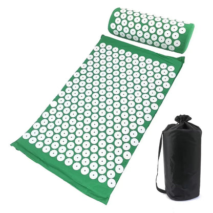 Set de acupresión color verde con bolsa de transporte